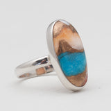 Spiny Oyster Turquoise Silver Rings