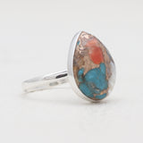 Turquoise Spiny Oyster Silver Rings
