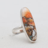 Spiny Oyster Turquoise Silver Rings