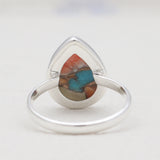Turquoise Spiny Oyster Silver Rings