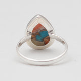Spiny Oyster Turquoise Silver Rings