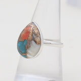 Turquoise Spiny Oyster Silver Rings