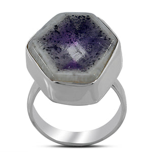 Amethyst Crystal Quartz Silver Ring