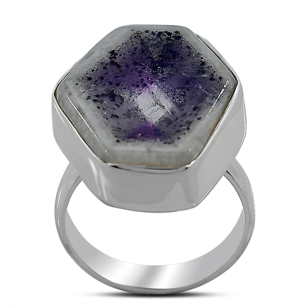 Amethyst Crystal Quartz Silver Ring