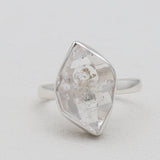 Raw Herkimer Quartz Silver Rings