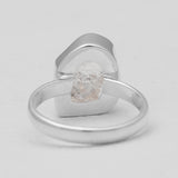 Raw Herkimer Quartz Silver Rings