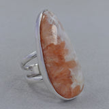 Pink Scolecite Silver Ring