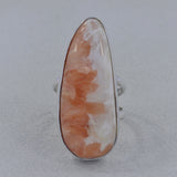 Pink Scolecite Silver Ring