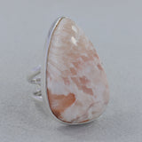 Pink Scolecite Silver Ring