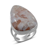 Pink Scolecite Silver Ring