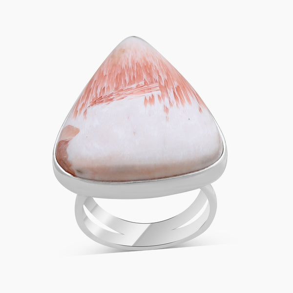 925 Silver Pink Scolecite Rings