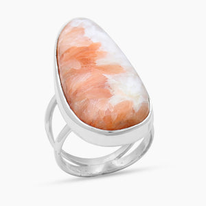 925 Silver Pink Scolecite Rings