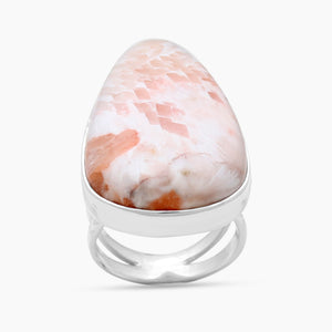 925 Silver Pink Scolecite Rings