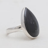 Biotite Mica Druse Silver Plain Rings