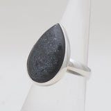 Biotite Mica Druse Silver Plain Rings