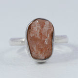 Natural Sunstone Sterling Silver Ring