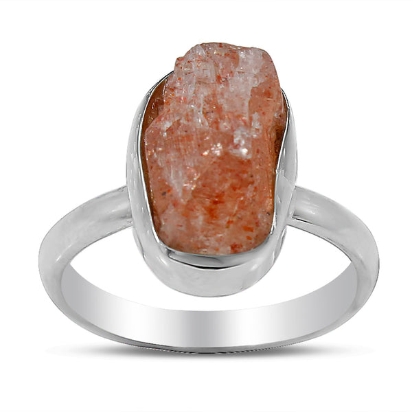 Natural Sunstone Sterling Silver Ring