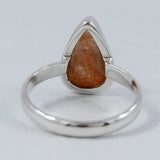 Natural Sunstone Sterling Silver Ring