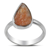 Natural Sunstone Sterling Silver Ring