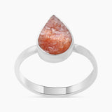 925 Sterling Silver Natural Sunstone Rings