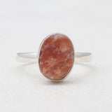 925 Sterling Silver Natural Sunstone Rings