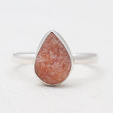 925 Sterling Silver Natural Sunstone Rings