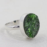 Green Exclusive Chrome Diopside Silver Handmade Ring