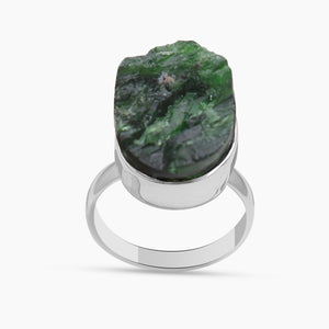 925 Silver Chrome Diopside Rings
