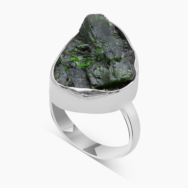 925 Silver Chrome Diopside Rings