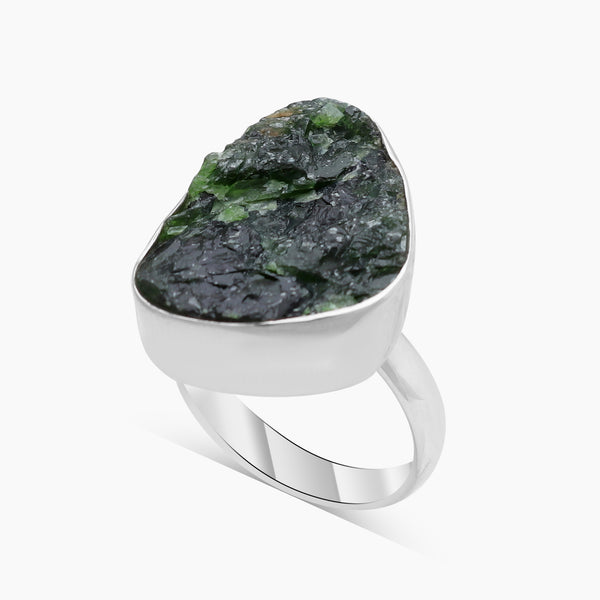 925 Silver Chrome Diopside Rings