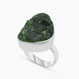 925 Silver Chrome Diopside Rings