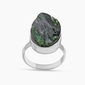 925 Silver Chrome Diopside Rings