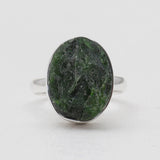 925 Silver Chrome Diopside Rings