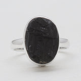 Raw Black Tourmaline Silver Rings