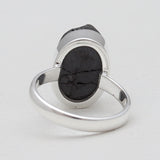 Raw Black Tourmaline Silver Rings