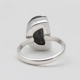 Raw Black Tourmaline Silver Rings