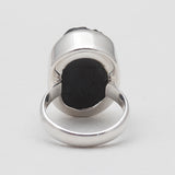 Raw Black Tourmaline Silver Rings