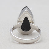 Raw Uncut Black Tourmaline Silver Rings