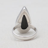 Raw Uncut Black Tourmaline Silver Rings