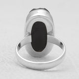 Raw Uncut Black Tourmaline Silver Rings
