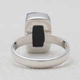 Raw Uncut Black Tourmaline Silver Rings