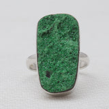 Green Uvarovite Silver Rings