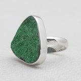 Green Uvarovite Silver Rings