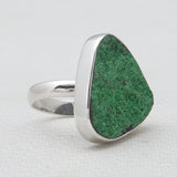 Green Uvarovite Silver Rings