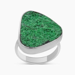 Green Uvarovite Silver Rings