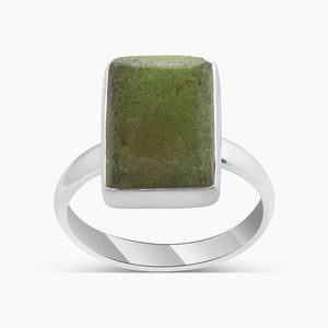 Gaspeite Silver Rings