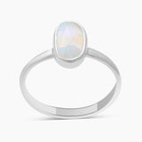 Natural Ethiopian Opal Silver Rings