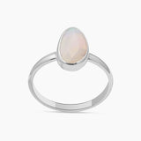 Natural Ethiopian Opal Silver Rings