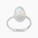 Natural Ethiopian Opal Silver Rings