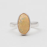 Natural Ethiopian Opal Silver Rings